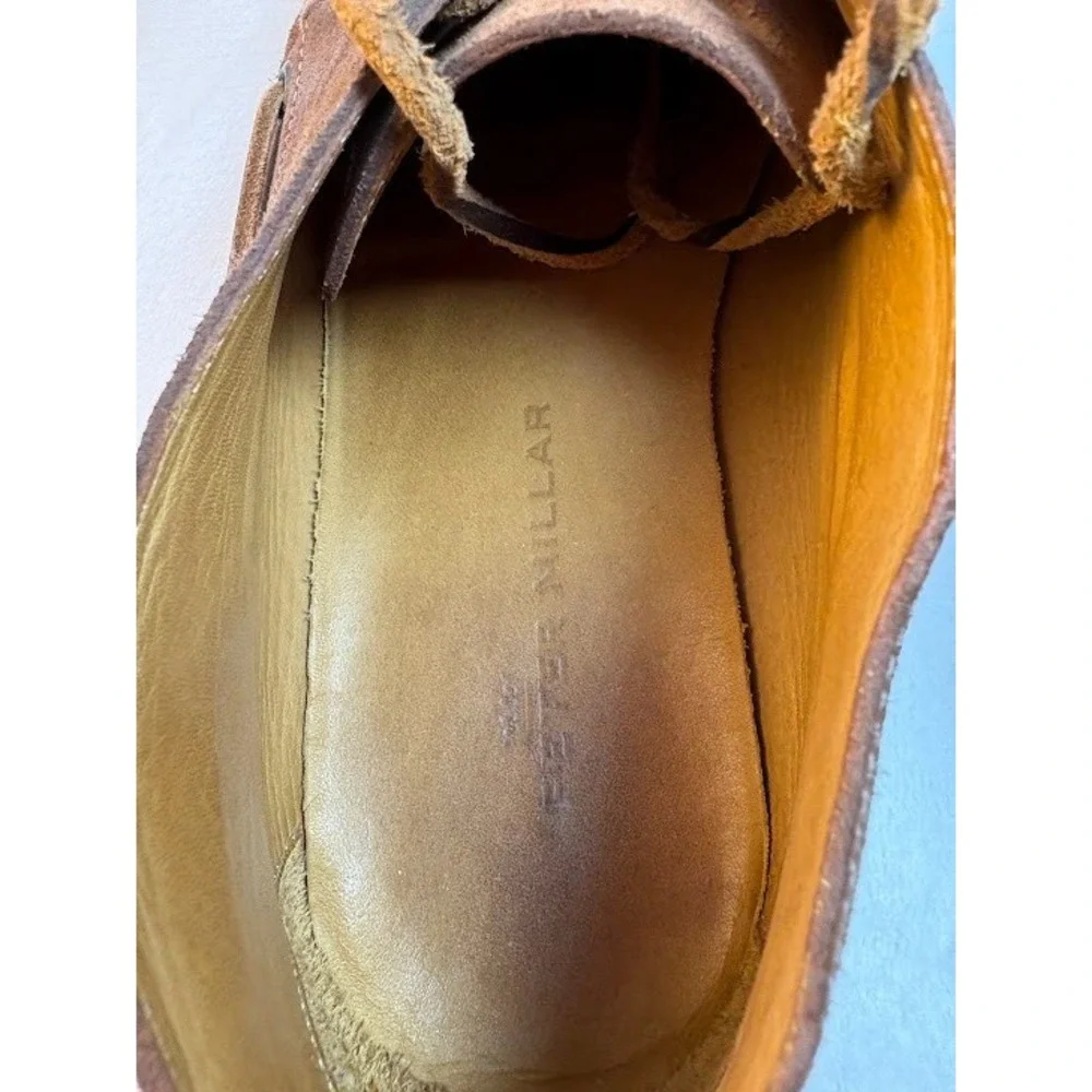 Peter Millar Men Brown Leather Suede Lace Up Chukka Ankle Moc Toe Boots Sz 9.5 M